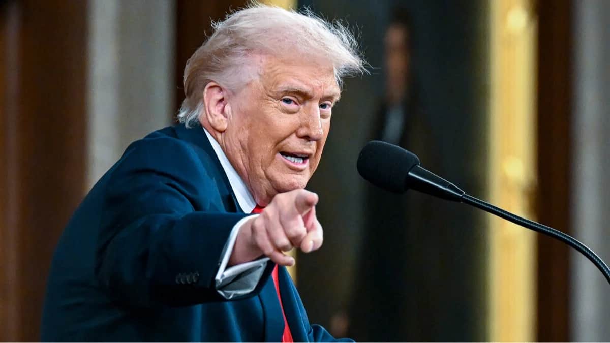 Дональд Трамп во время своего обращения «О положении страны» в рамках второго президентского срока на совместном заседании Конгресса в Капитолии, Вашингтон, округ Колумбия, США, 24 февраля 2026 года. Фото: Kenny Holston / EPA<br>