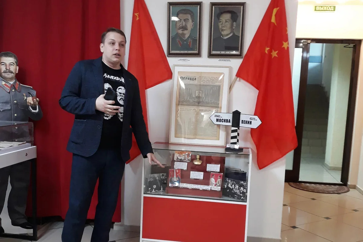 Sergey Matasov at the Stalin Centre Long Night of Museums event. Photo: <a href="https://vk.com/wall172873374_714" rel="noopener noreferrer" title="https://vk.com/wall172873374_714">Irina Shipulina</a>/ VK