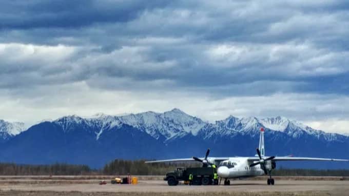 An Angara AN-24 plane preparing for take off in the Far Eastern Zabaykalsky region. Photo: Twitter