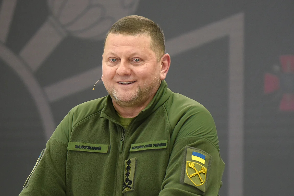 Валерий Залужный во время пресс-конференции в Киеве, 26 декабря 2023 года. Фото: Руслан Канюка / Укринформ / Future Publishing / Getty Images