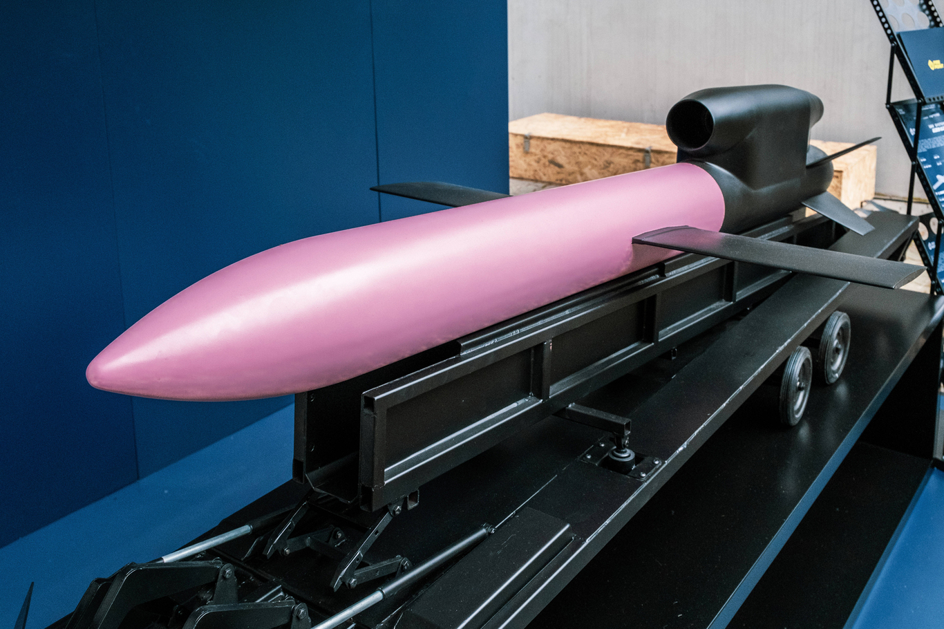 Презентация крылатой ракеты Flamingo во Львове, Украина, 16 сентября 2025 года. Фото: Paul Dza / Sipa / Scanpix / LETA