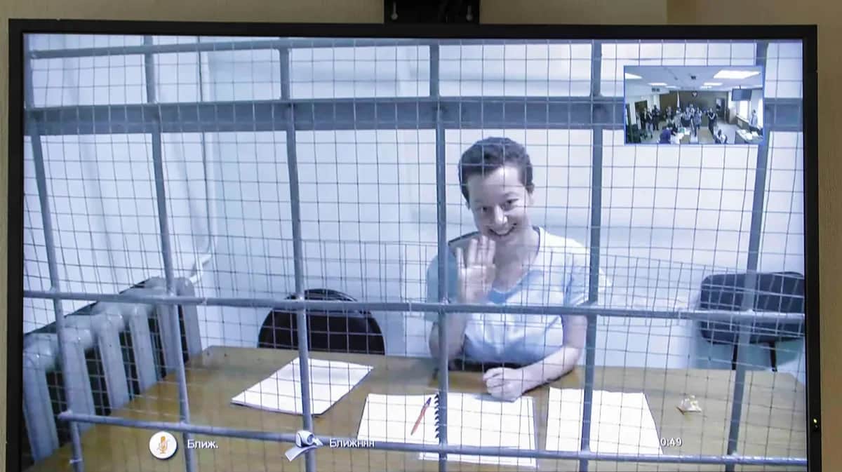 Yevgenia Berkovich during a court hearing in Moscow, 30 May 2023. Photo: EPA-EFE / MAXIM SHIPENKOV