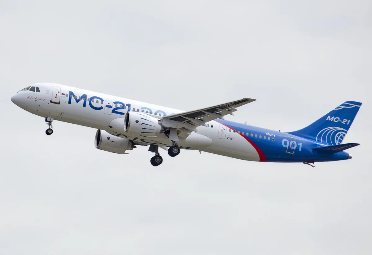 Первый полёт МС-21, 28 мая 2017 года. Фото: <a href="https://commons.wikimedia.org/w/index.php?curid=59348979">Wikimedia Commons</a>, <a href="http://russianplanes.net/id210231">Denis Fedorko</a>, CC BY-SA 4.0