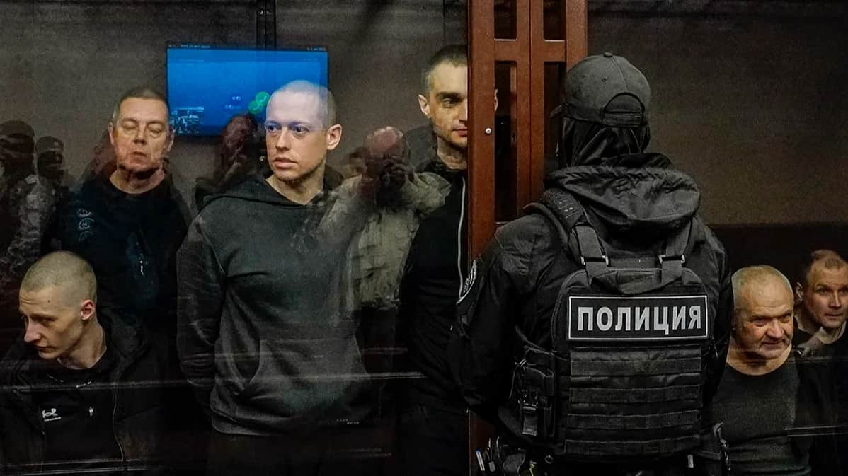 Captured Ukrainian fighters appear in court in Rostov, Russia, 26 March 2025. Photo: EPA