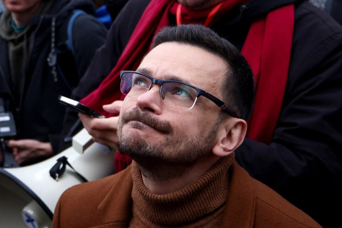 Илья Яшин на антивоенном митинге россиян в Берлине, 17 ноября 2024 года. Фото: Lisi Niesner / Reuters / Scanpix / LETA