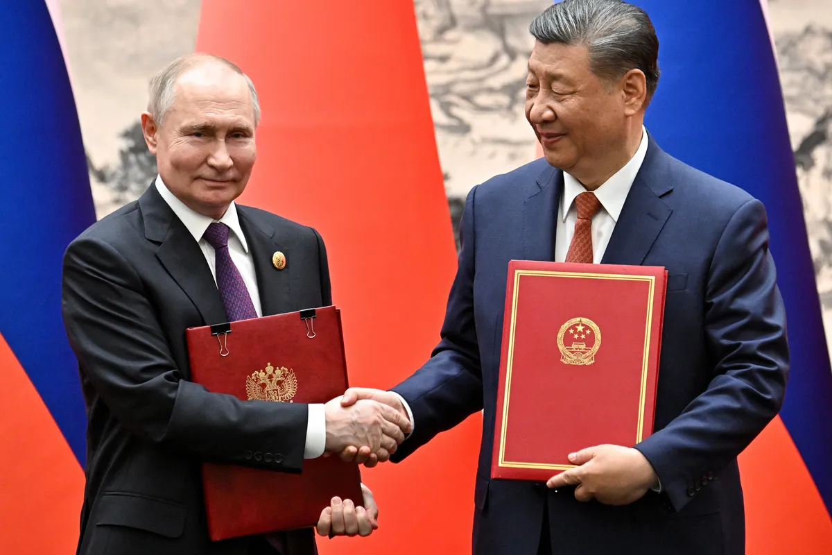 Russian President Vladimir Putin visits China, 15 May 2024. Photo: SERGEY BOBYLEV / SPUTNIK / KREMLIN POOL