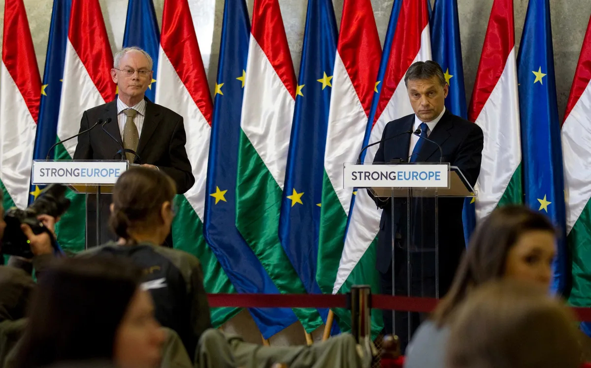 Виктор Орбан и Херман ван Ромпей, 12 марта 2011 г. Фото: <a href="https://newsroom.consilium.europa.eu/photos?keywords=victor%20orban">Европейский Союз</a>