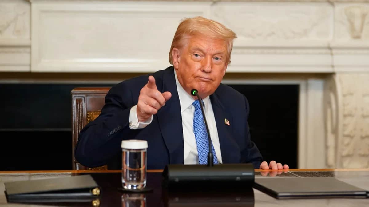 Дональд Трамп во время церемонии подписания декларации между Арменией, США и Азербайджаном, Вашингтон, округ Колумбия, США, 8 августа 2025 года. Фото: Nathan Howard / CNP / Instar Images / Scanpix / LETA
