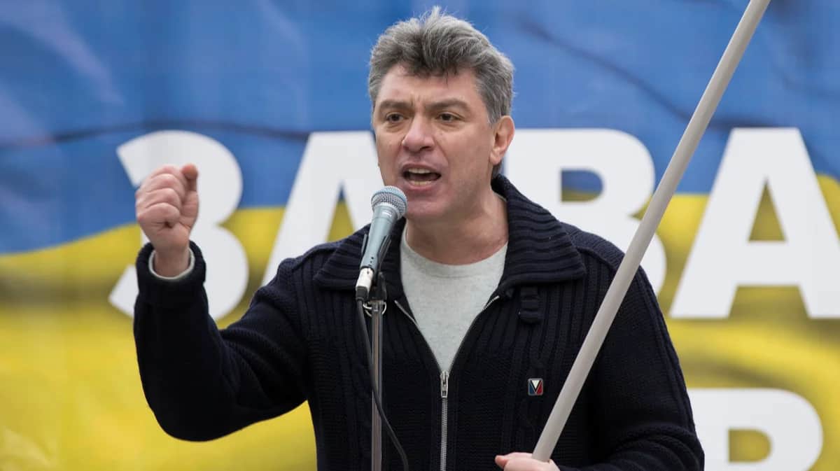 Борис Немцов на митинге «Марш мира» против политики Владимира Путина в Украине, Москва, 15 марта 2014 года. Фото: Александр Земляниченко / AP Photo / Scanpix / LETA