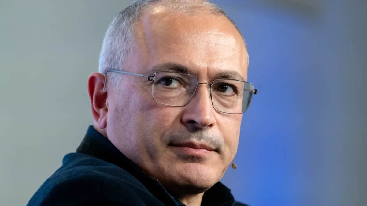 Михаил Ходорковский на Мюнхенской конференции по безопасности, 16 февраля 2023 года. Фото: Sven Hoppe / dpa / picture-alliance / Scanpix / LETA