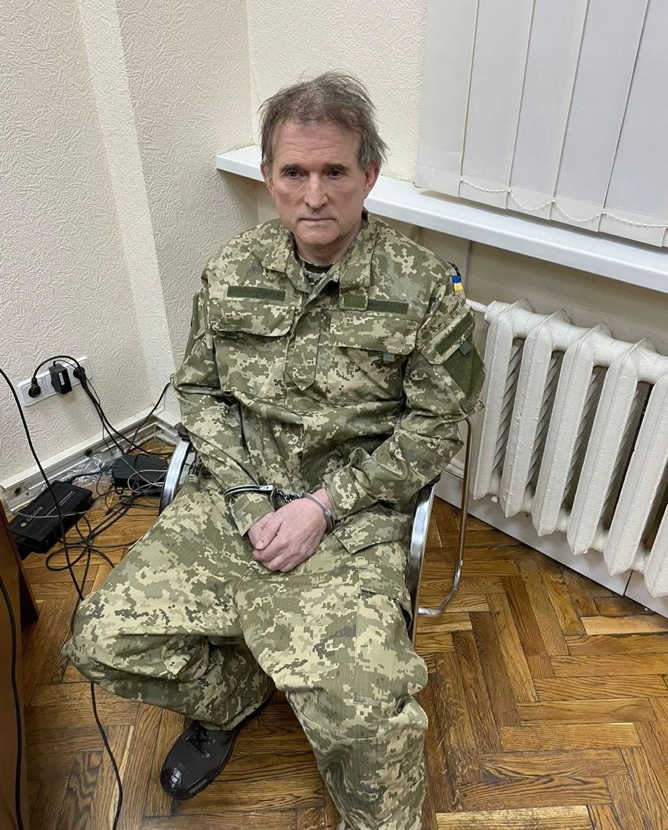 Задержанный Виктор Медведчук. Фото, опубликованное 12 апреля в телеграм-канале Владимира Зеленского 