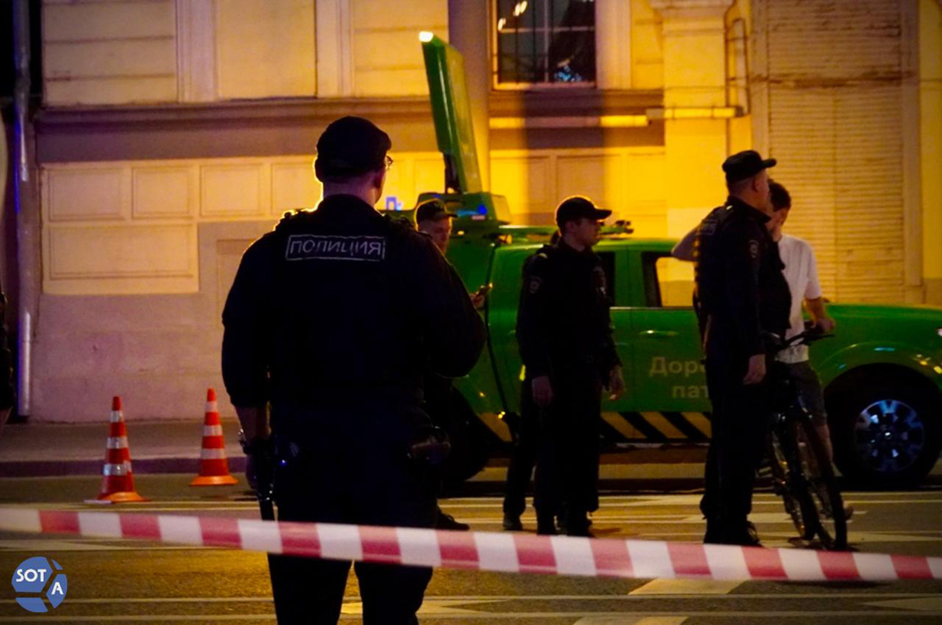 Police outside Balzi Rossi restaurant, Moscow, Russia. 1 August 2026. Photo: SOTAvision