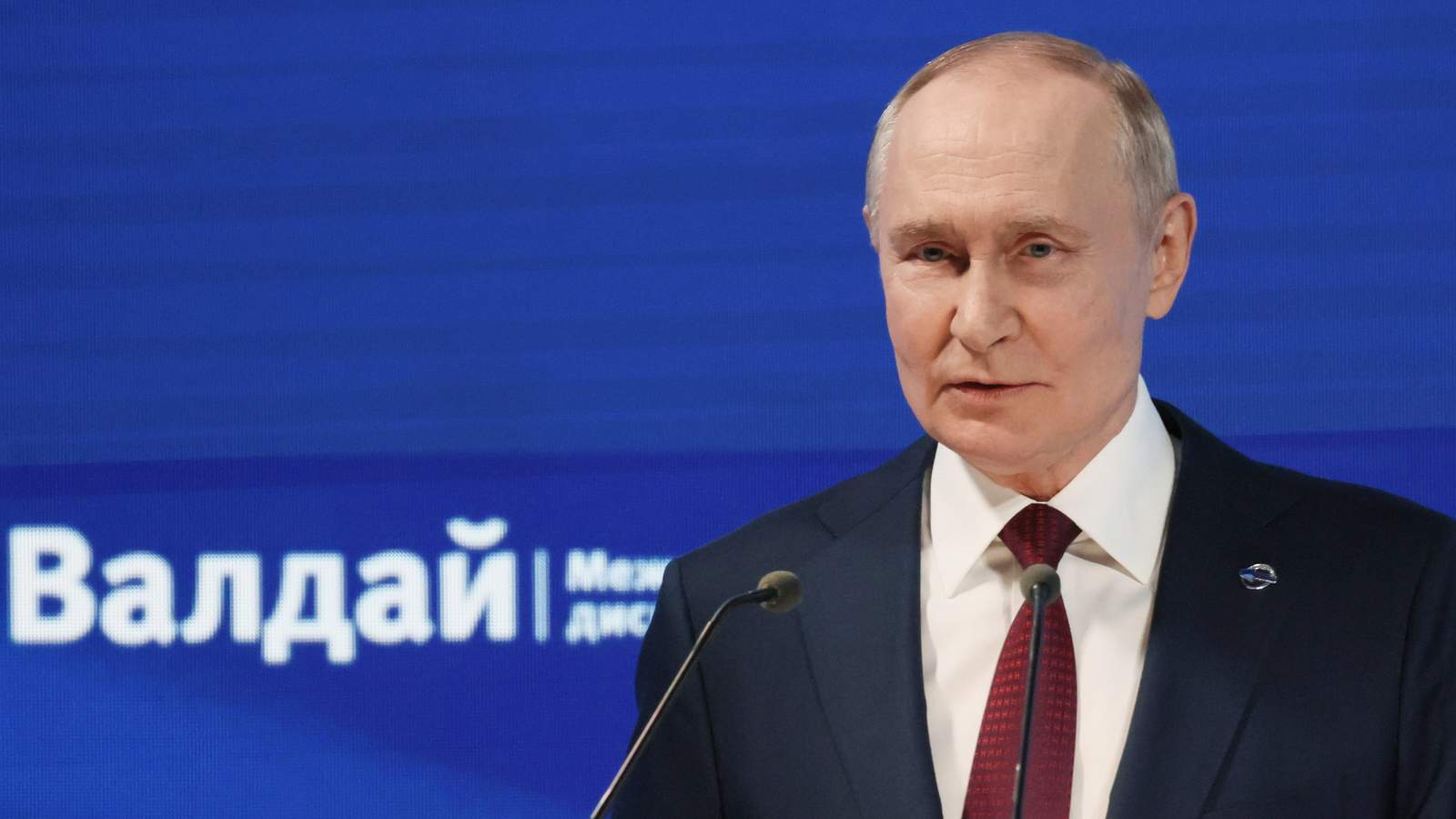 Выступление Владимира Путина на «Валдае». Фото: Mikhail Metzel / Sputnik / Kremlin Pool / EPA