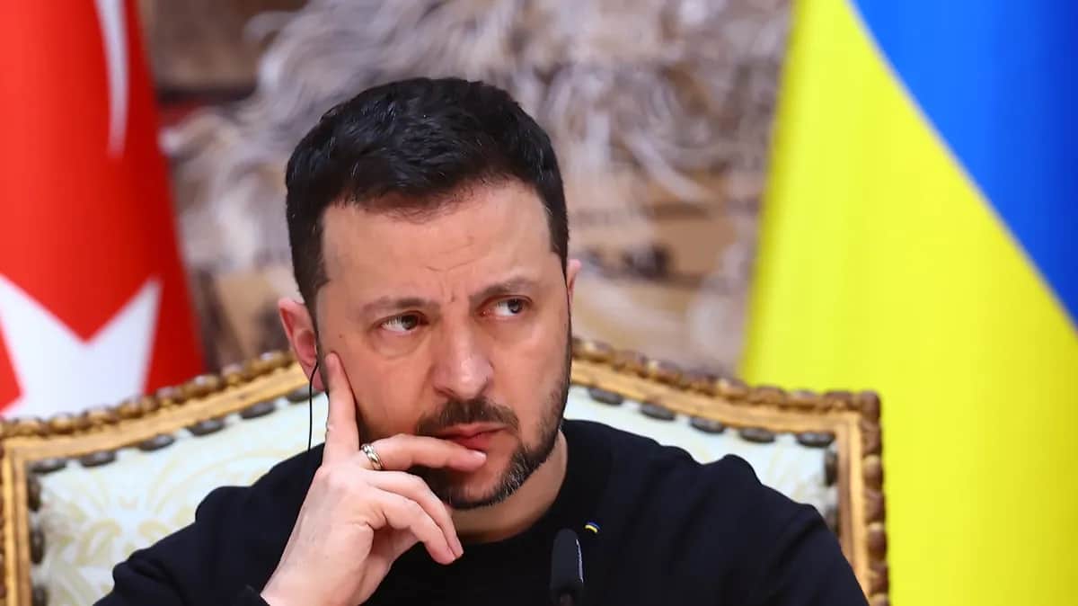 Ukrainian President Volodymyr Zelensky attends a press conference with Turkish President Recep Tayyip Erdogan in Istanbul, Türkiye, 8 March 2024. Photo: EPA-EFE/TOLGA BOZOGLU