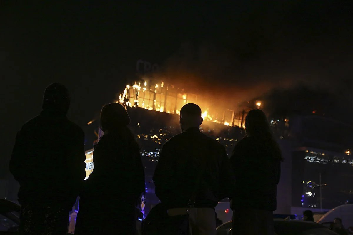 The fire that tore through the building led to the roof collapsing. Photo: Vasily Prudnikov / EPA-EFE