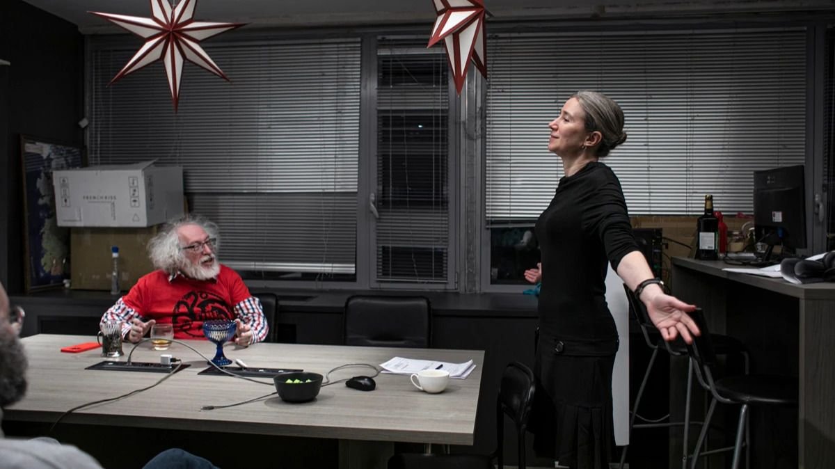 Алексей Венедиктов и Екатерина Шульман. Фото: Влад Докшин, «Новая газета»